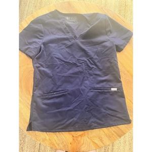 Figs Technical Inala Top Nurses Women's Small Scrubs Blue Pockets Medical